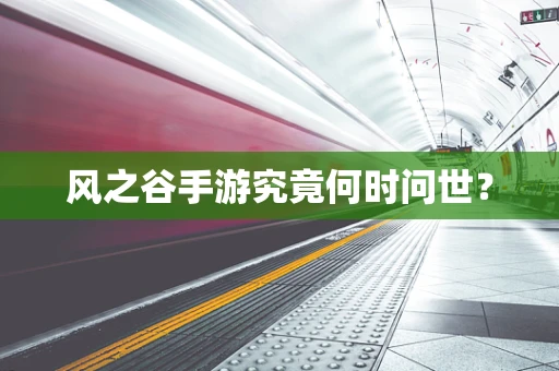 风之谷手游究竟何时问世？