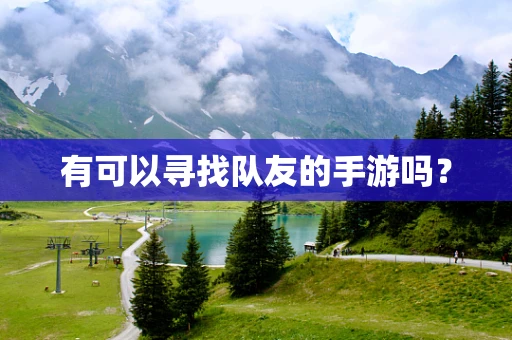 有可以寻找队友的手游吗？