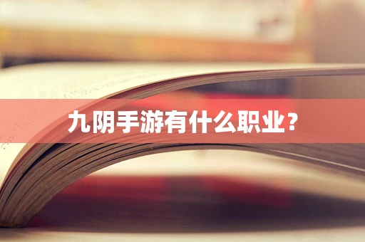 九阴手游有什么职业？