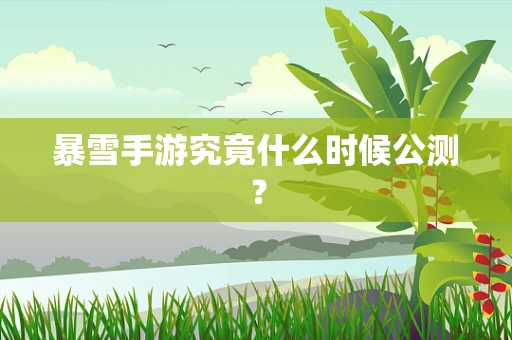 暴雪手游究竟什么时候公测？