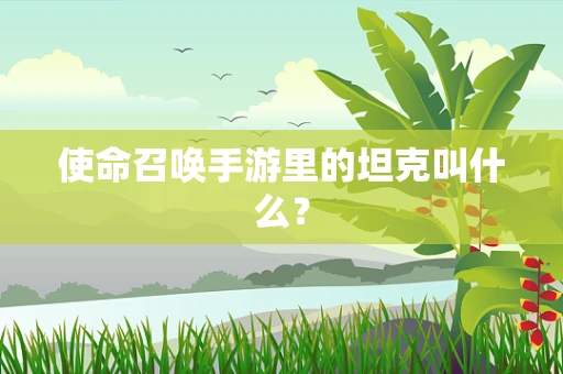 使命召唤手游里的坦克叫什么？
