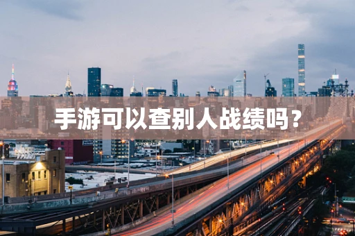 手游可以查别人战绩吗？
