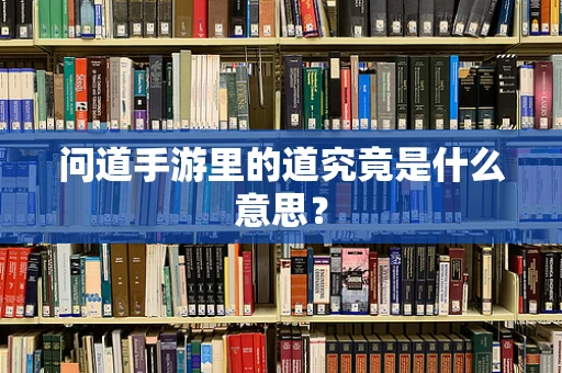 问道手游里的道究竟是什么意思？