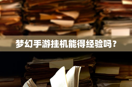梦幻手游挂机能得经验吗？
