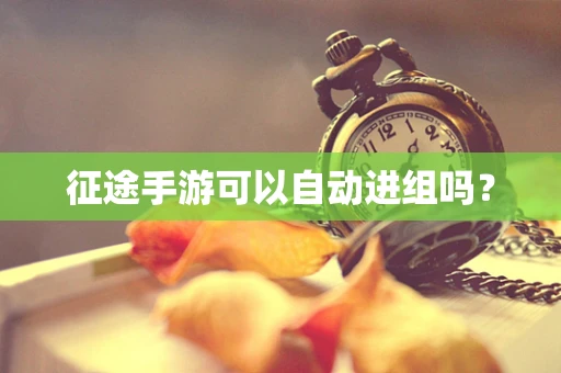 征途手游可以自动进组吗？