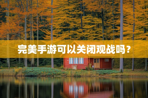 完美手游可以关闭观战吗？