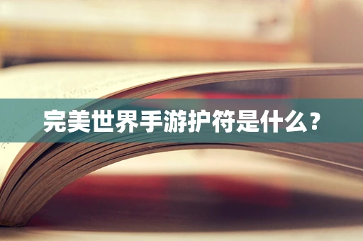完美世界手游护符是什么？
